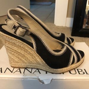 Banana Republic Black Sling Espadrille